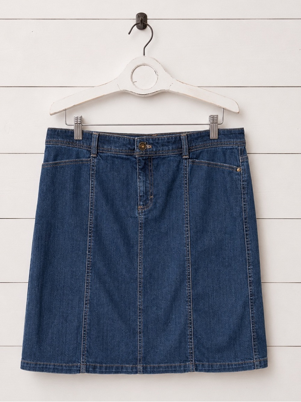 Izod Classic Blue Denim Pencil Skirt